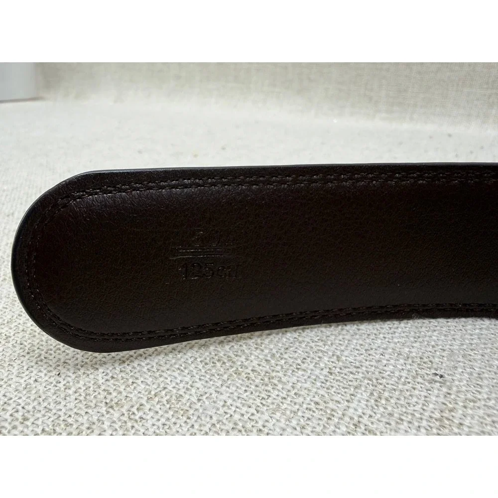 Mio Marino Burgundy Genuine Leather Belt‎ Mens Size 38 Gunmetal Buckle Excellent